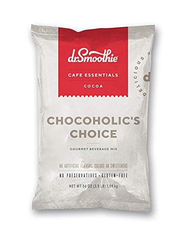 Dr. Smoothie Café Essentials Chocoholic's Choice – No Artificial Colors, Flavors, or Sweeteners – Shelf Stable – Caffeine-Free – Great for Hot, Iced, & Frozen Frappes (3.5 lb Bag, 30 Servings)