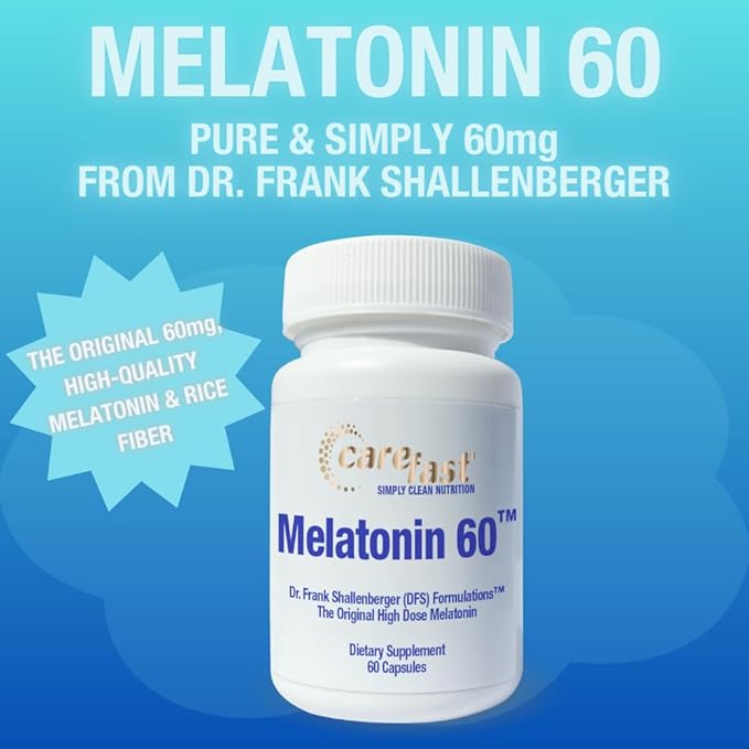 Pure Melatonin 60mg | 120 High-Dose Easy-to-Swallow Capsules | Natural Sleep Aid | Non-Habit Forming | Holistic Wellness