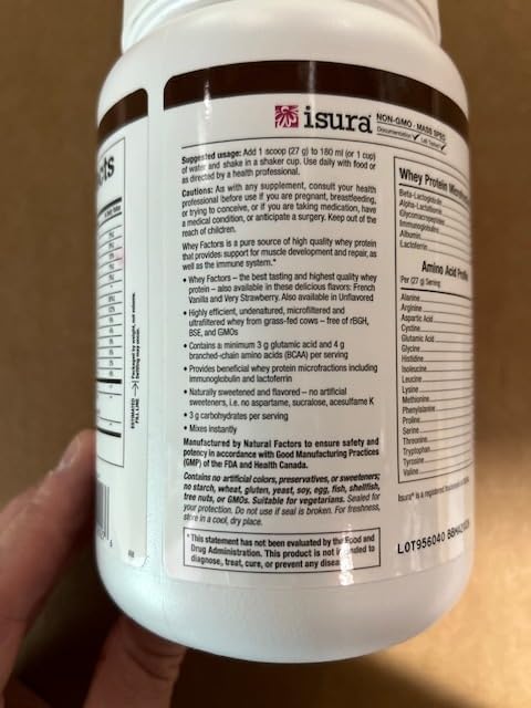 Natural Factors Whey Factors, Grass Fed Whey Protein Concentrate, Aids Muscle Development and Immune Health, Double Chocolate, 12 Oz