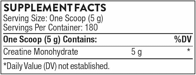 THORNE Creatine - Micronized Creatine Monohydrate Powder, Amino Acid Support for Muscles, Cellular Energy & Cognitive Function* - Unflavored - NSF Certified for Sport - 5 g per Serving - 180 Servings
