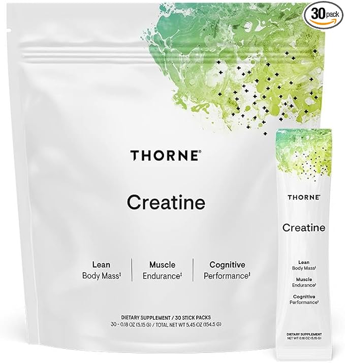THORNE Creatine - Micronized Creatine Monohydrate Powder, Amino Acid Support for Muscles, Cellular Energy & Cognitive Function* - Unflavored - NSF Certified for Sport - 5 g per Serving - 30 Servings