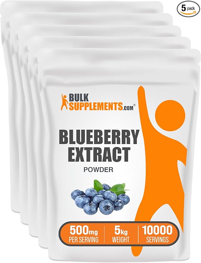 BulkSupplements.com Blueberry Extract Powder - Blueberry Extract for Baking - Anthocyanin Supplement - Antioxidants Supplement - Wild Blueberry Powder - Smoothie Powder (5 Kilograms - 11 lbs)