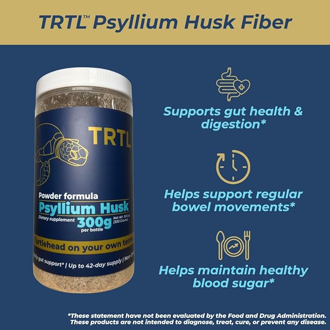 Psyllium Husk Powder - Natural Fiber Supplement for Gut Health & Regularity - 6g Fiber per Serving | 42 Servings | Vegan, Non-GMO