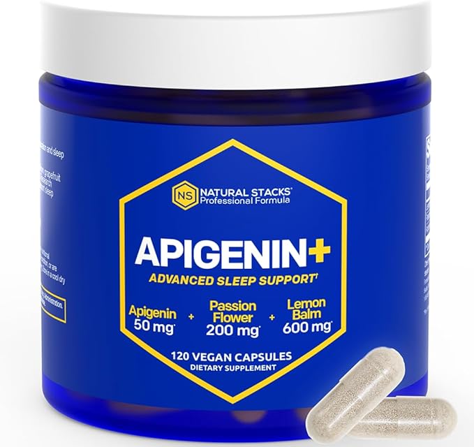 NATURAL STACKS Apigenin for Sleep + Magtech Magnesium Supplement Bundle - Supports Sleep & Brain Health* - 300 Total Capsules