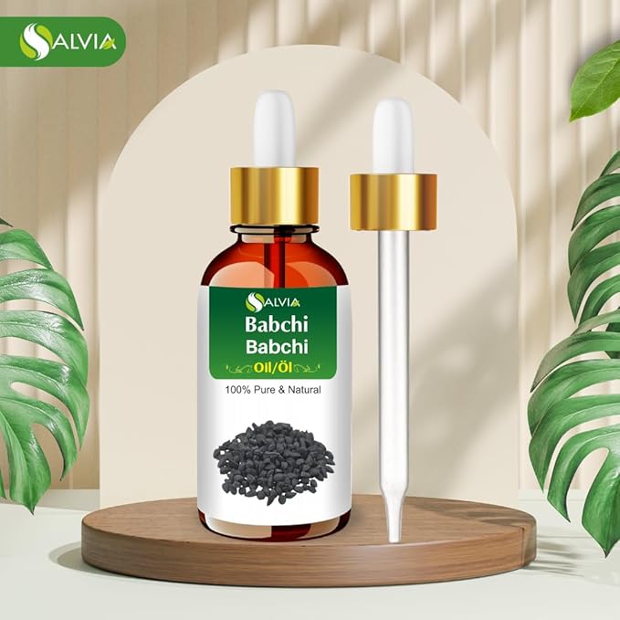 Babchi Oil (Psoralea Corylifolia) 100% Pure & Natural Undiluted Uncut Cold Pressed Carrier Oil | Use for Aromatherapy | Therapeutic Grade (15 ML with Dropper)