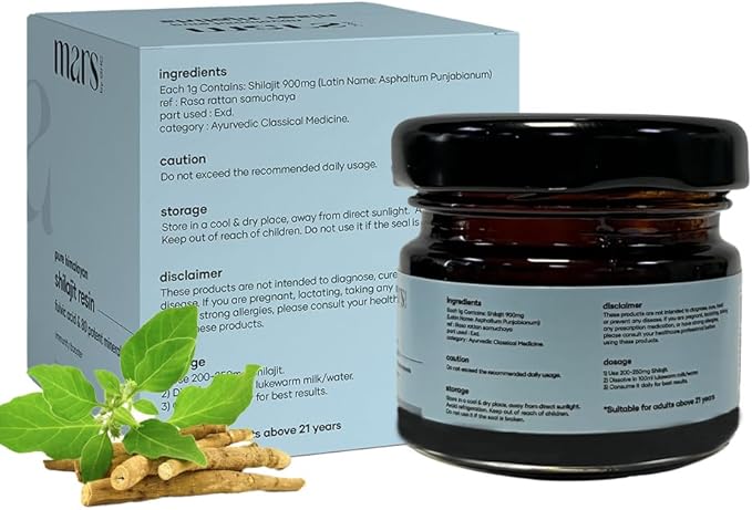 Mars Himalayan Organic Shilajit Resin | Natural Resin Sourced from the Himalayas | Supports Vitality, Energy & Overall Wellness | 15g | Pack of 1