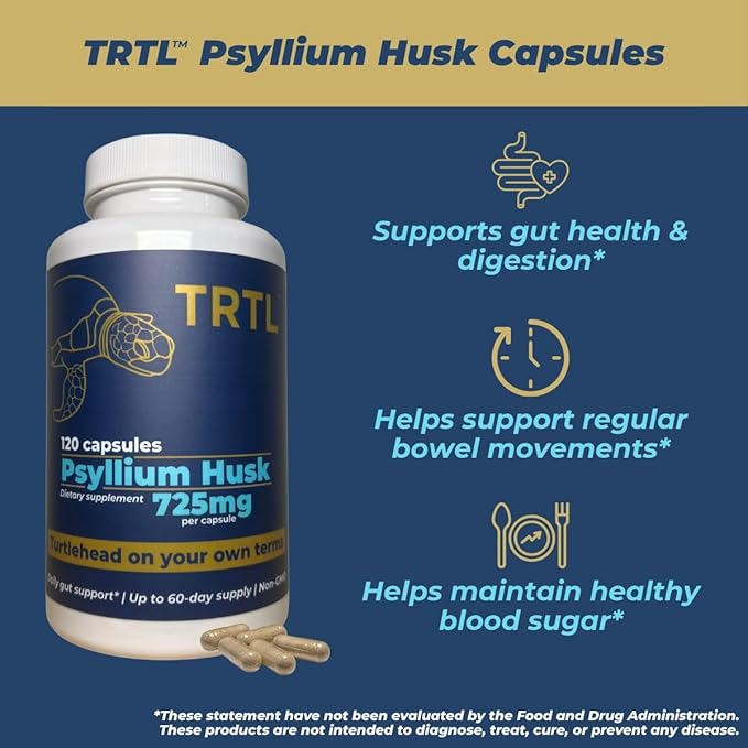 Psyllium Husk Fiber Capsules – 120 ct | Fiber Supplement for Gut Health Support & Digestive Regularity | Packaged & Tested in USA, Non-GMO | 2.2g Fiber per Serving