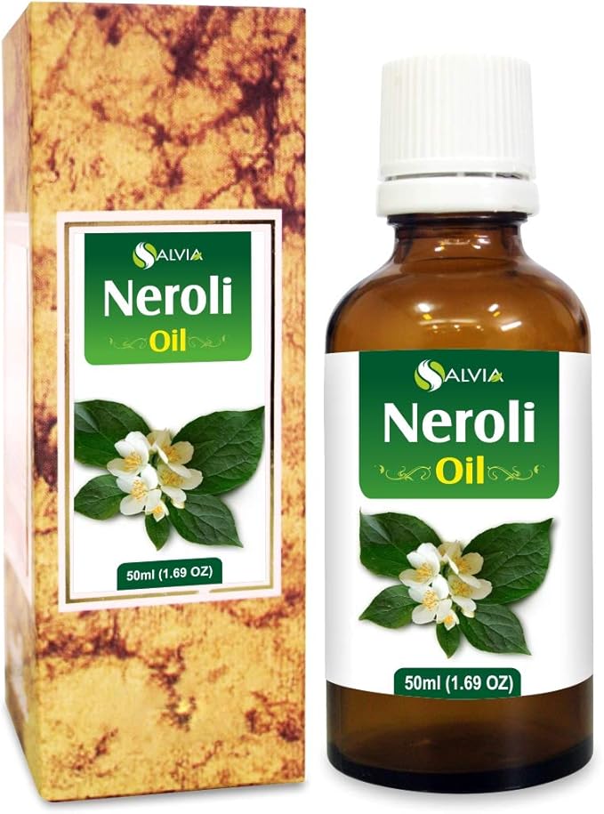Salvia Neroli Oil (Citrus Aurantium) 50 ML Therapeutic Essential Oil Amber Bottle 100% Natural Uncut Undiluted Pure Cold Pressed Aromatherapy Premium Oil by Salvia