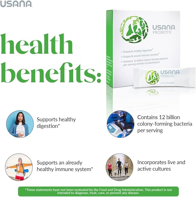 USANA Probiotic Supplement to Support Digestive Health* – Gluten Free – Sugar Free – Dairy Free - 14 Stick Packs