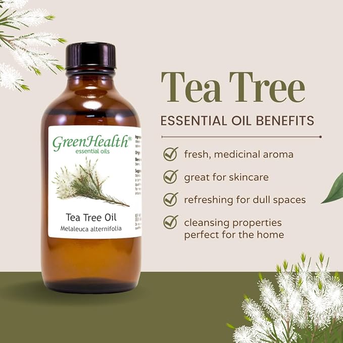 Tea Tree Essential Oil – 1 Gallon (128 oz) – 100% Pure & Undiluted – Bulk Size for Small Business, Aromatherapy, Cleaning, DIY Projects – GreenHealth