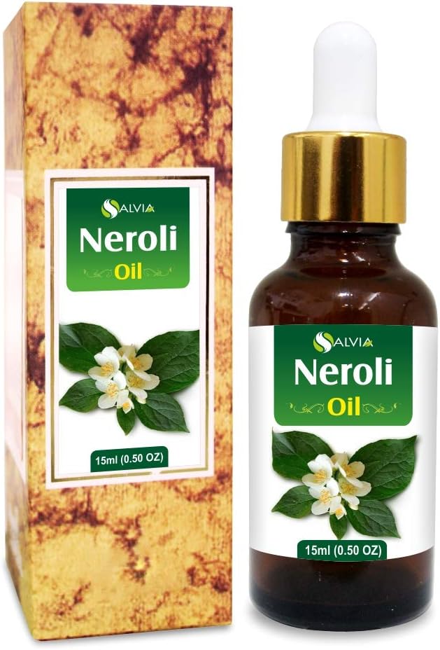 Salvia Neroli Oil (Citrus Aurantium) 15 ML with Dropper Therapeutic Essential Oil Amber Bottle 100% Natural Uncut Undiluted Pure Cold Pressed Aromatherapy Premium Oil by Salvia