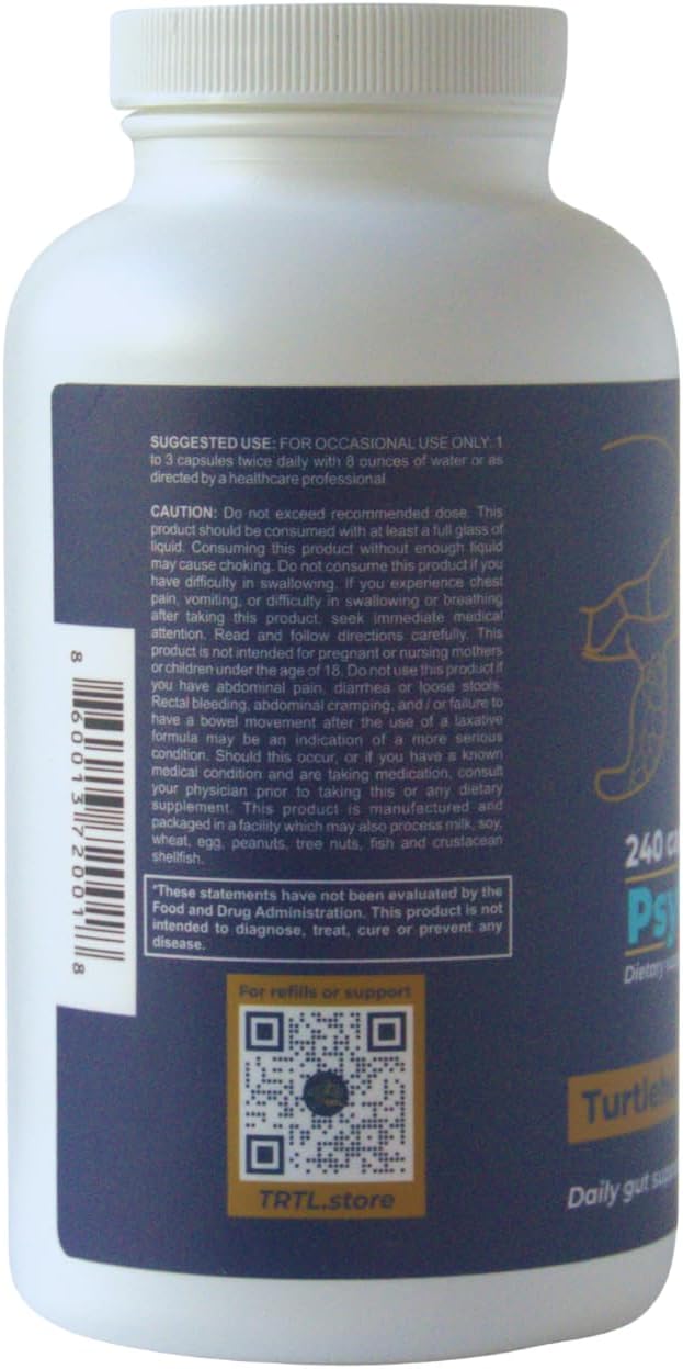 Psyllium Husk Fiber Capsules – 240ct | Fiber Supplement for Gut Health Support & Digestive Regularity | Packaged & Tested in USA, Non-GMO | 2.2g Fiber per Serving