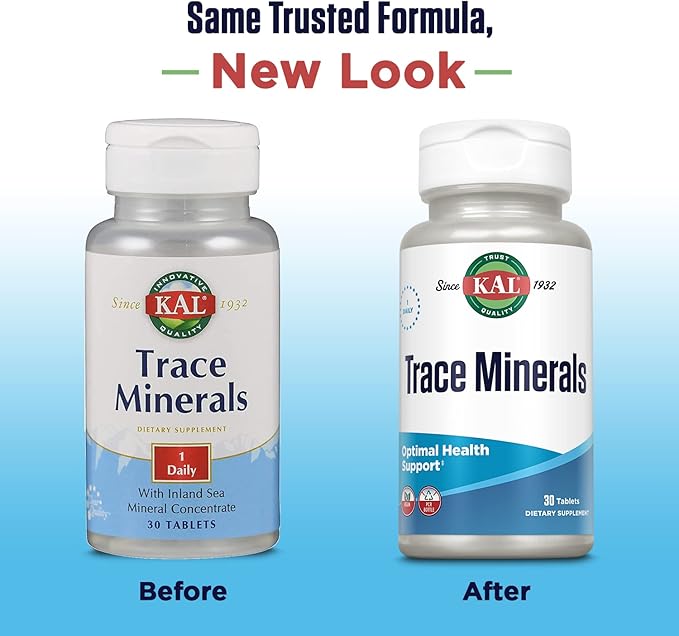 Kal Trace Minerals Actisorb Tablets, 30 Count
