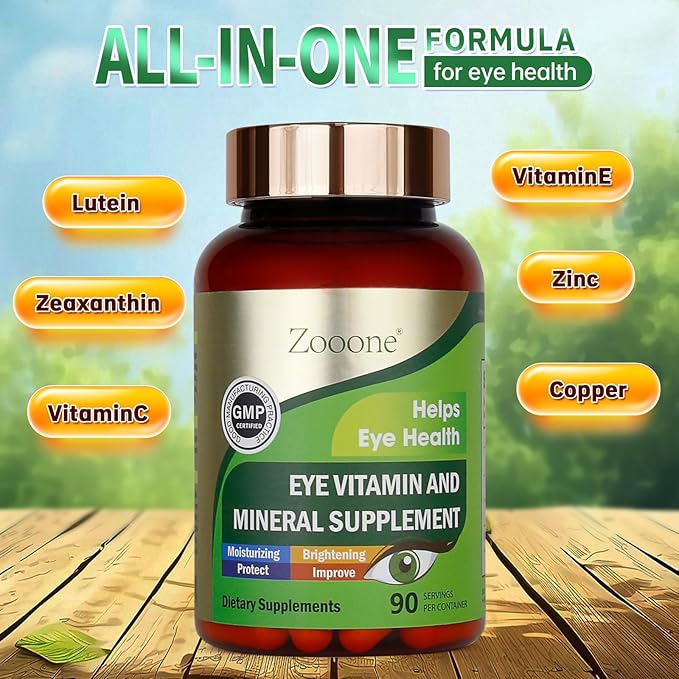 Lutein Eye Vitamins Supplement 90pcs, Lutein & Zeaxanthin for Women Men to Against Macular & Dry Eye, Multivitamin for Vision & Ocular Health with Zinc, VC, VE