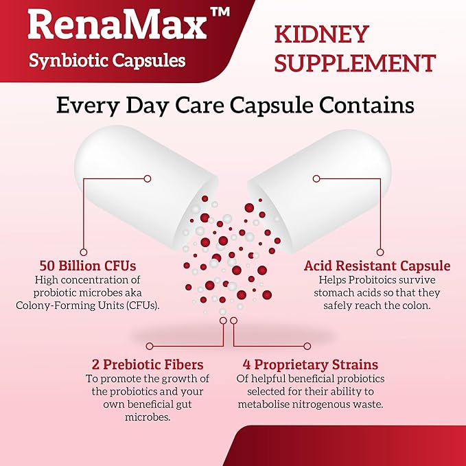 Capsule Kidney Restores & Kidney Care Supplement - Probiotic & Prebiotic Supplement to Support Normal Kidney Function - 50 Billion CFU per Capsule - Made in U.S.A (270 Caps (3 Pack))