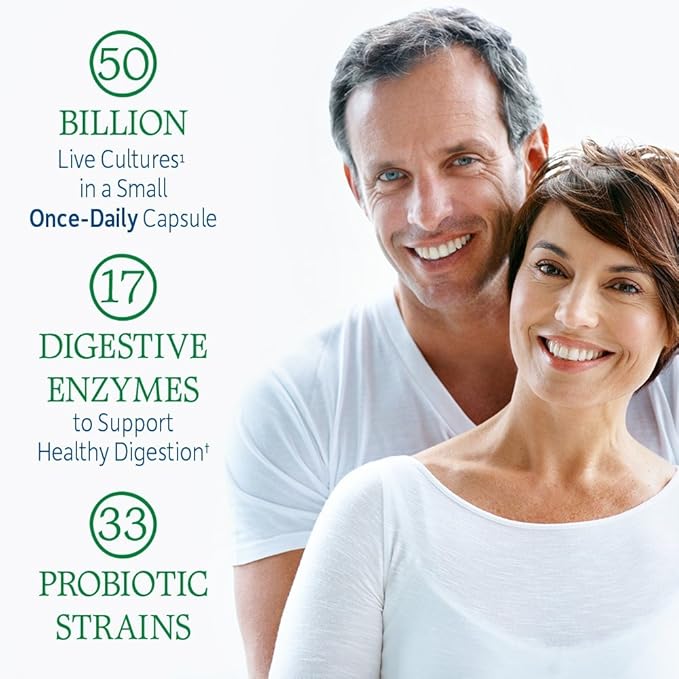 Garden of Life Probiotics for Women and Men - Raw Probiotics Colon Care 50 Billion CFU and Enzymes, Shelf Stable Once Daily Acidophilus Probiotic for Regularity and Immune Health Support, 30 Capsules