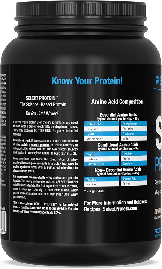 PEScience Select Protein Powder, Whey and Casein Blend, Clean Protein Powder for Women and Men, Low Calorie, Low Carb, Keto Friendly, Gluten Free - Gourmet Vanilla - 27 Servings