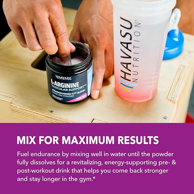 L-Arginine Powder - Nitric Oxide Supplement for Men and Women with L-Citrulline and Beet Root - Pre and Post Workout Support for Endurance and Recovery - Mixed Berry Flavor, 1 Month Supply (30 Scoops)