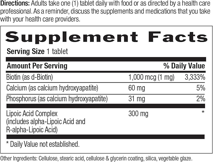 Country Life R-Alpha Lipoic Acid Complex 300mg - Alpha-Lipoic Acid 270mg & R-Lipoic Acid 30mg - Antioxidant Support - No Yeast, Corn, Wheat, Soy, Gluten, Milk - Alpha Lipoic Acid Supplement