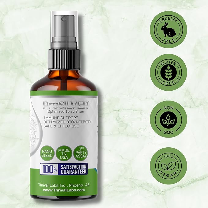 Ionic Colloidal Silver Spray 20 PPM Inmune Support Bioactive Supplement Liquid 4oz Organic Plata Coloidal