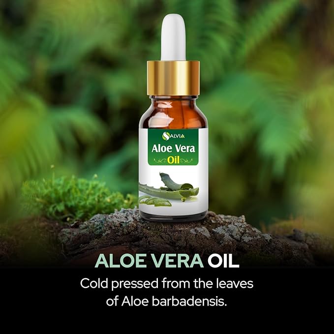 Aloe Vera Oil Therapeutic Premium Oil with Dropper by Salvia in Amber Glass Bottle 100% Natural Pure Undiluted Cold Pressed Aromatherapy Carrier Oil (15 ML with Dropper)