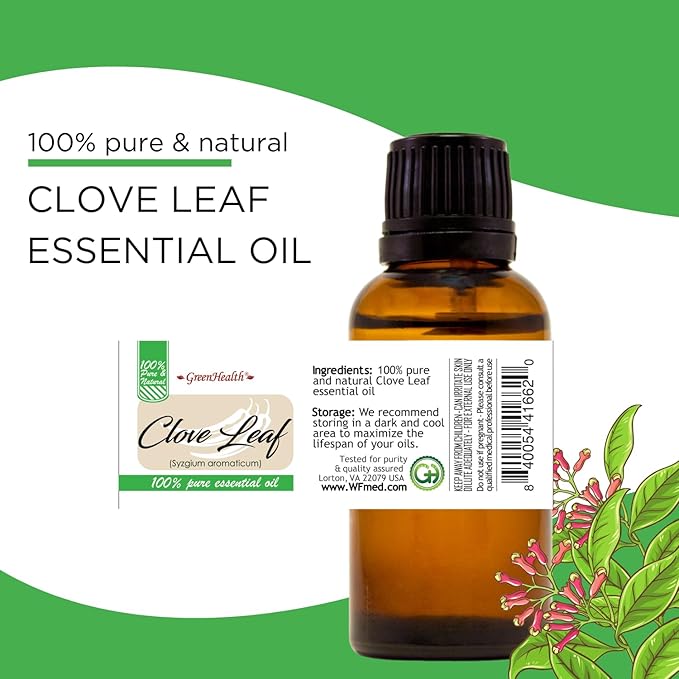 Clove Leaf Essential Oil - 1 Gallon - Plastic Jug - 100% Pure & Uncut - GreenHealth