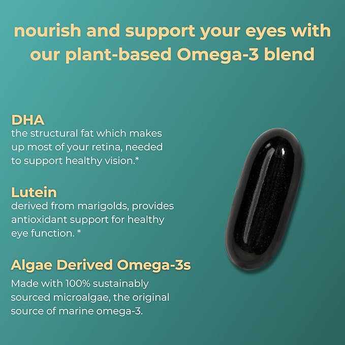 Iwi Life Eye Omega-3, 30 Softgels (30 Servings), Vegan Plant-Based Algae Omega 3 with EPA + DHA, Healthy Eye & Vision Support Dietary Supplement, Krill & Fish Oil Alternative, No Fishy Aftertaste