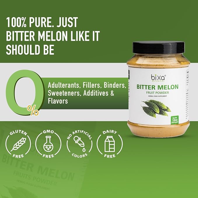 bixa Botanical Bitter Melon Powder | Ayurvedic herb Helps Improve Liver Function | Herbal Supplement for Skin and Stomach -1 Pound (16 Oz/ 454 GRM)