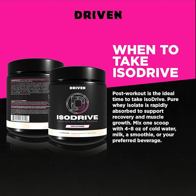Driven Nutrition ISODRIVE Premium Whey Isolate (1lb, Unflavored)