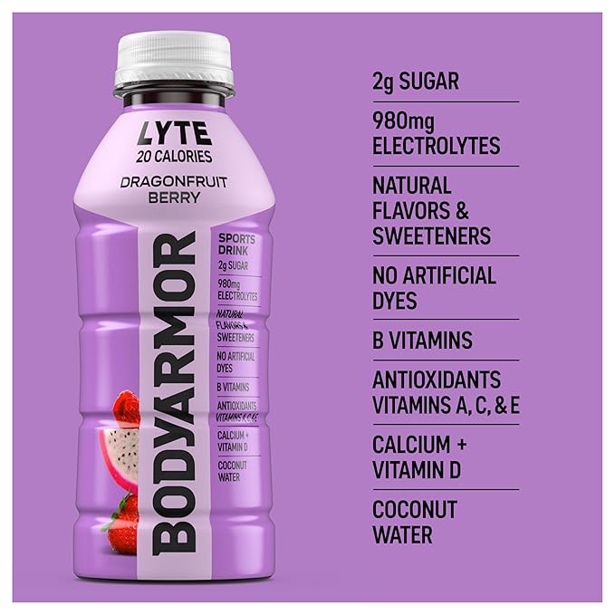 Drink Low-Calorie Sports Beverage, Dragonfruit Berry, Coconut Water Hydration, Natural Flavors With Vitamins, Potassium-Packed Electrolytes, Perfect For Athletes, 16 Fl Oz (Pack of 12)