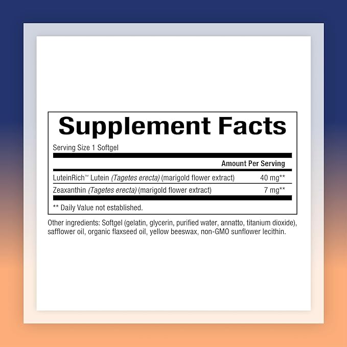 Natural Factors, Lutein 40 mg, Antioxidant Support for Healthy Eyes and Skin with Zeaxanthin, 60 Softgels