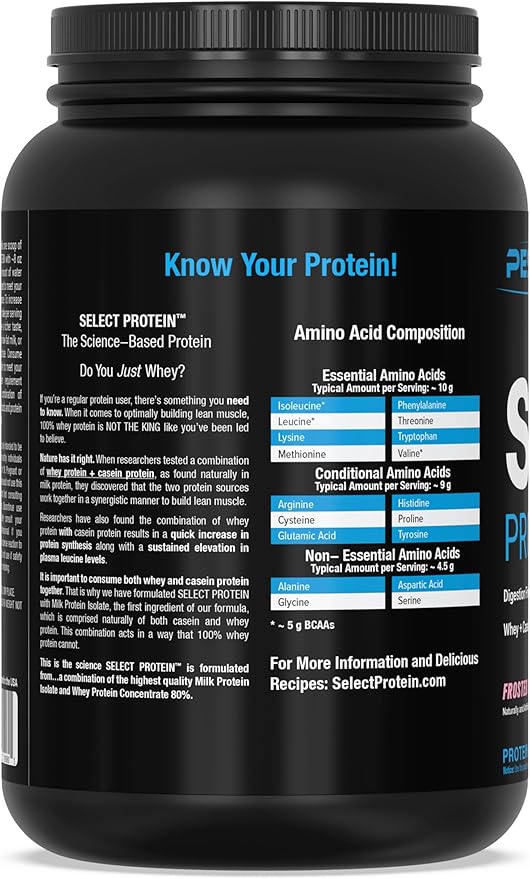 PEScience Select Protein Powder, Whey and Casein Blend, Clean Protein Powder for Women and Men, Low Calorie, Low Carb, Keto Friendly, Gluten Free - Frosted Sugar Cookie - 27 Servings