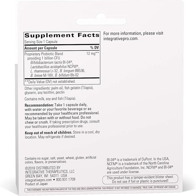 Integrative Therapeutics Pro-Flora Concentrate - Gut Health Probiotics for Men & Women* - Digestive Support* - Intestinal Care Support with Probiotic Pearls Technology* - Shelf Stable - 90 Capsules