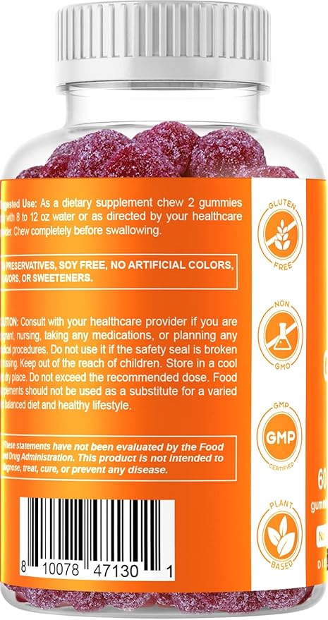 Vitamatic Zinc 50mg Gummies – 60 Vegan Gummies – Gluten-Free – 2 Pack