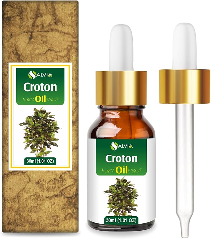 Croton Oil (Codiaeum Variegatum) Essential Oil 100% Pure & Natural Undiluted Unrefined Uncut Organic Standard Oil Therapeutic Grade Oil Aromatherapy Bulk Oil 30ml/1.01fl oz