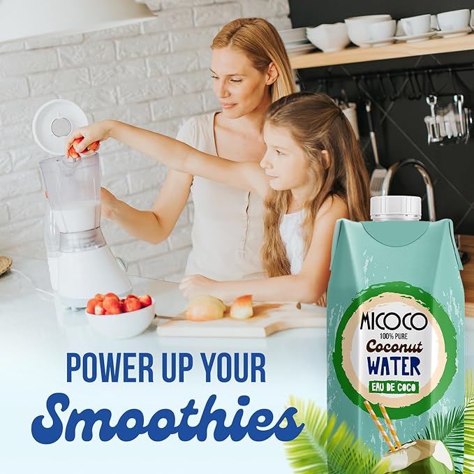 MICOCO Coconut Water, No Added Sugar, 16.9 Fl Oz (Pack of 12)