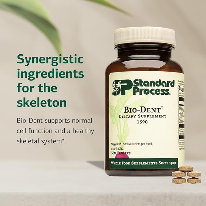 Standard Process Inc. Bio-Dent - Whole Food Supplement for Skin, Muscle, and Bone Health - Calcium, Licorice Root, Manganese, Phosphorus - 330 Tablets