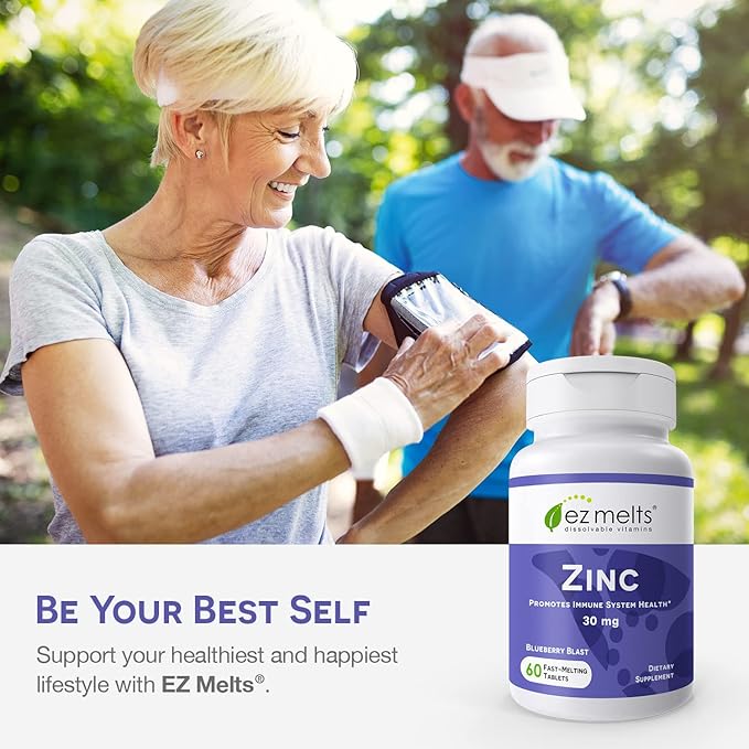 EZ Melts Dissolvable Zinc Supplement 30 mg, Sugar-Free, 2-Month Supply - 1 Pack