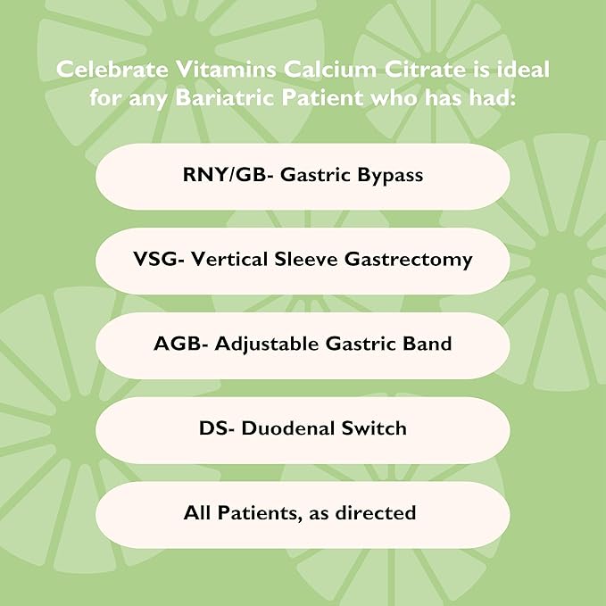 Celebrate Vitamins Bariatric 500mg Calcium Citrate Soft Chews with 500 IU Vitamin D3 – Essential for Gastric Bypass Patients & Bone Health - Sugar & Gluten Free, Chocolate (90 Chews)
