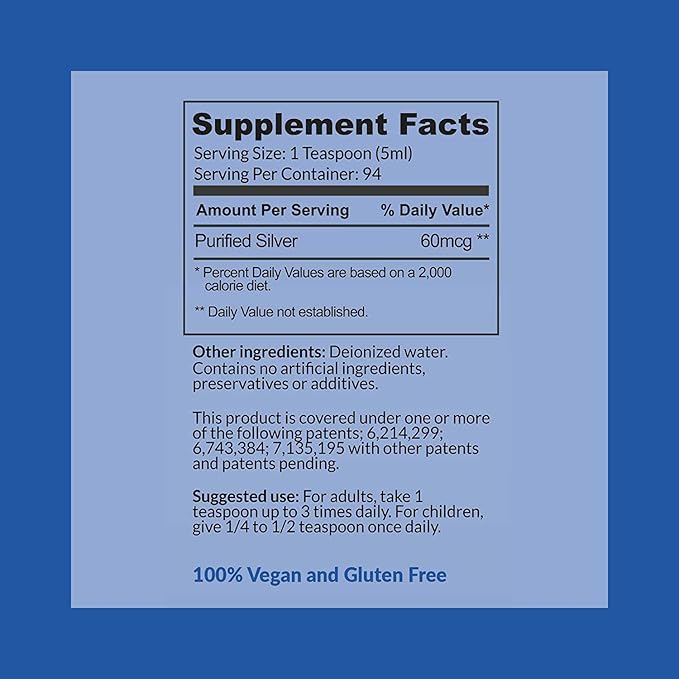 Colloidal Silver Liquid - 12 PPM Premium Silver Solution, 60 MCG Per Serving, All Natural, Vegan Immune System Support, Ionic Silver Water Daily Mineral Supplement (2-16 Fl oz Bottles)