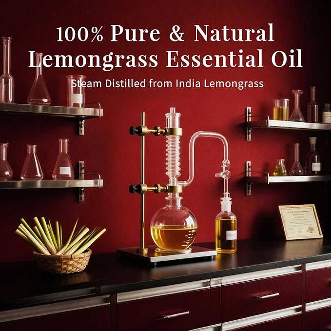 SU JUABA Lemongrass Essential Oil 4 Oz, 100% Pure Natural Aromatherapy Oil for Diffuser, Skin Care, Candle - 118ML