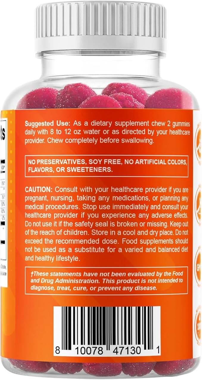 Vitamatic Zinc 50mg Gummies – 60 Vegan Gummies – Gluten-Free – 2 Pack