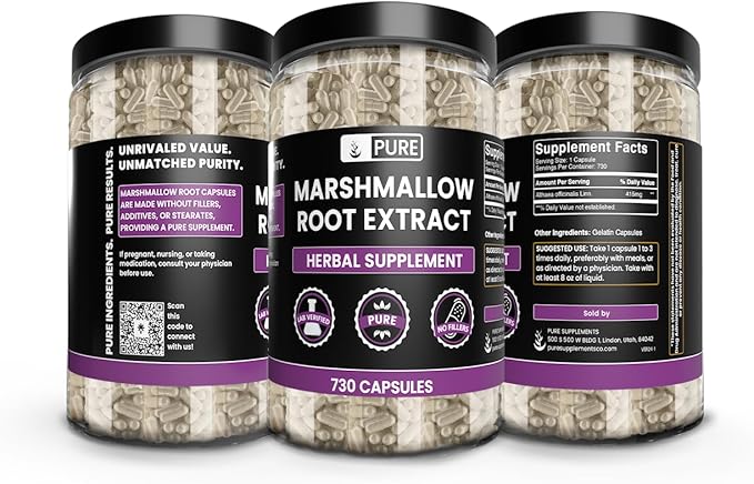 PURE ORIGINAL INGREDIENTS Marshmallow Root (730 Capsules) No Magnesium or Rice Fillers, Always Pure, Lab Verified