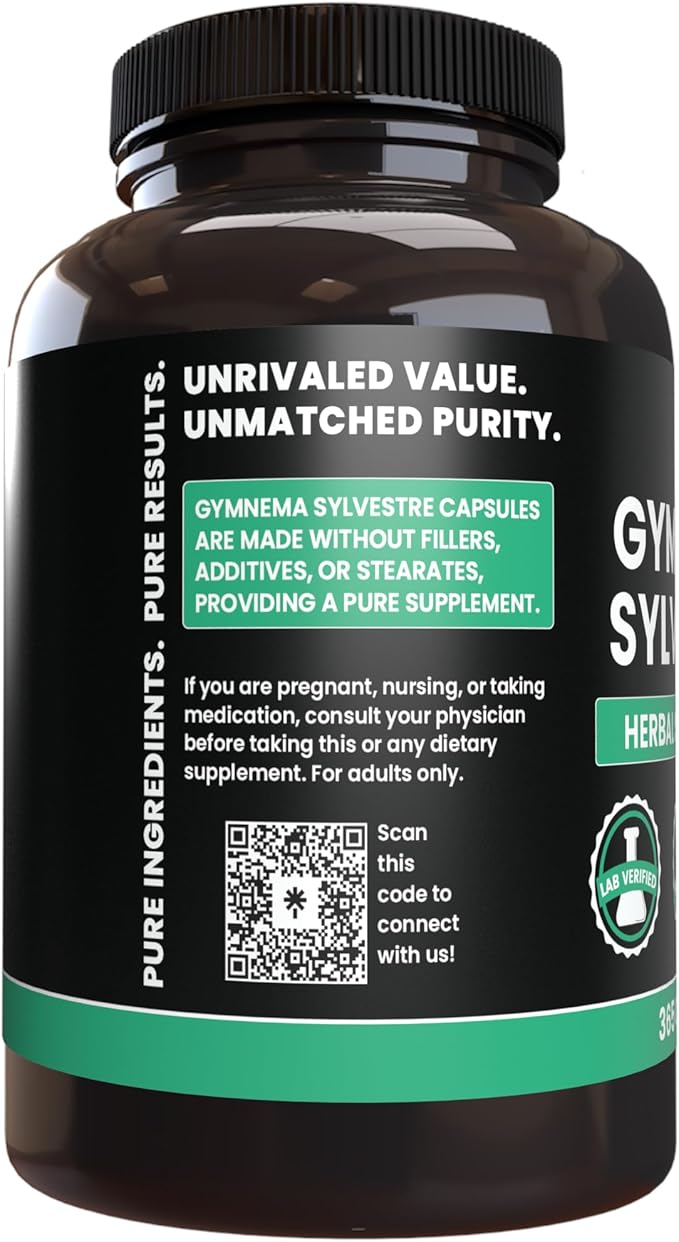 PURE ORIGINAL INGREDIENTS Gymnema Sylvestre (365 Capsules), No Magnesium or Rice Fillers, Always Pure, Lab Verified
