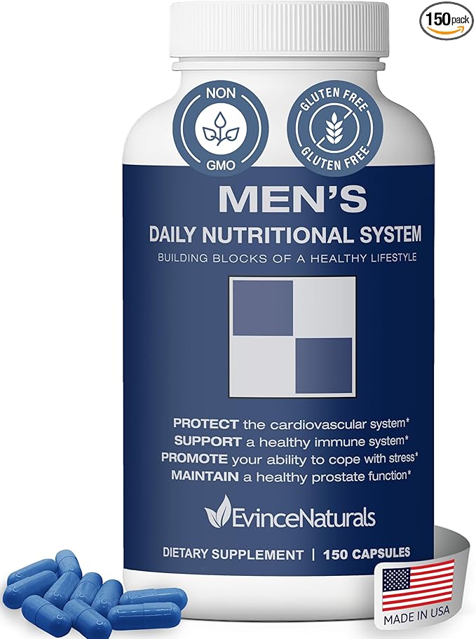 Multivitamin for Men - Men's Daily Nutritional System with Essential Vitamins & Saw Palmetto for Overall Wellbeing & Prostate Support - 150 Capsules