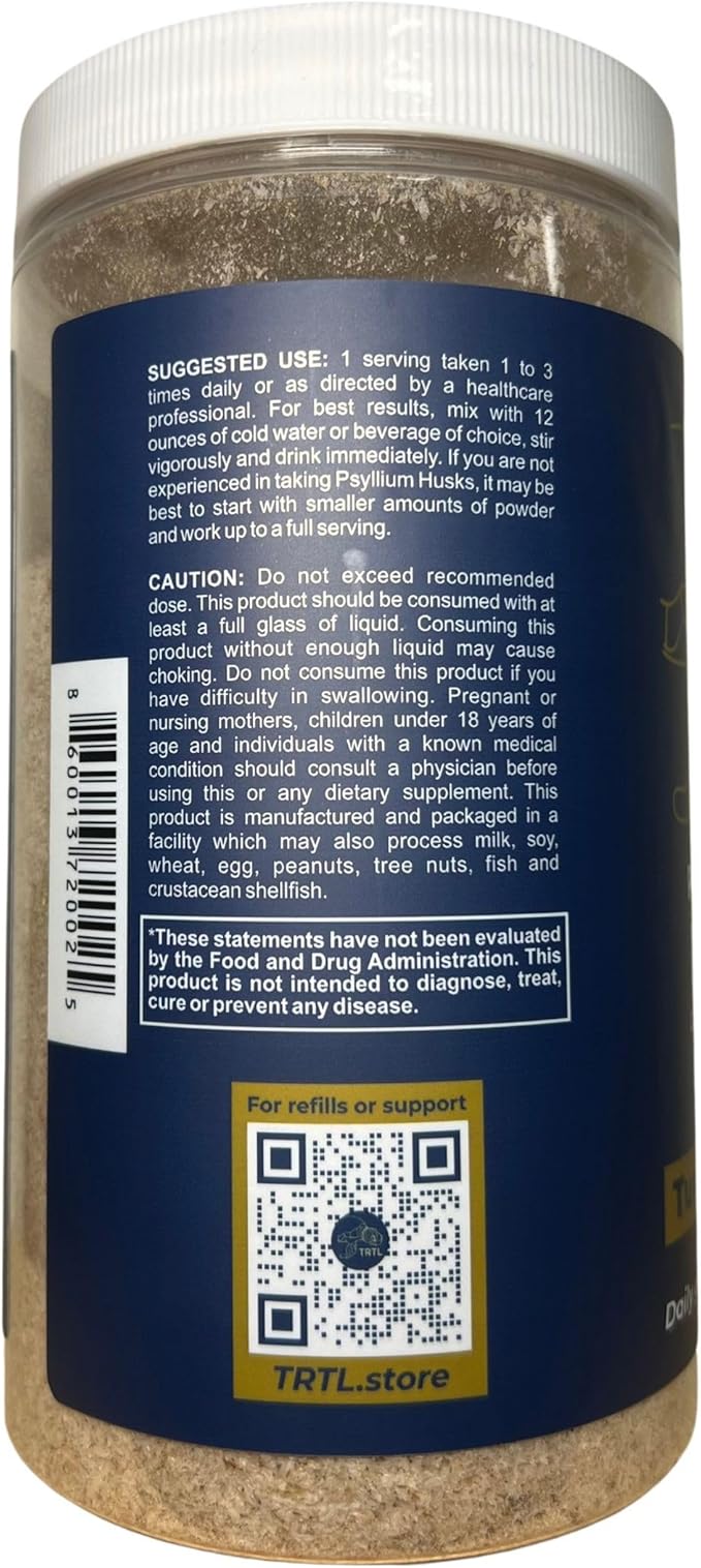 Psyllium Husk Powder - Natural Fiber Supplement for Gut Health & Regularity - 6g Fiber per Serving | 42 Servings | Vegan, Non-GMO