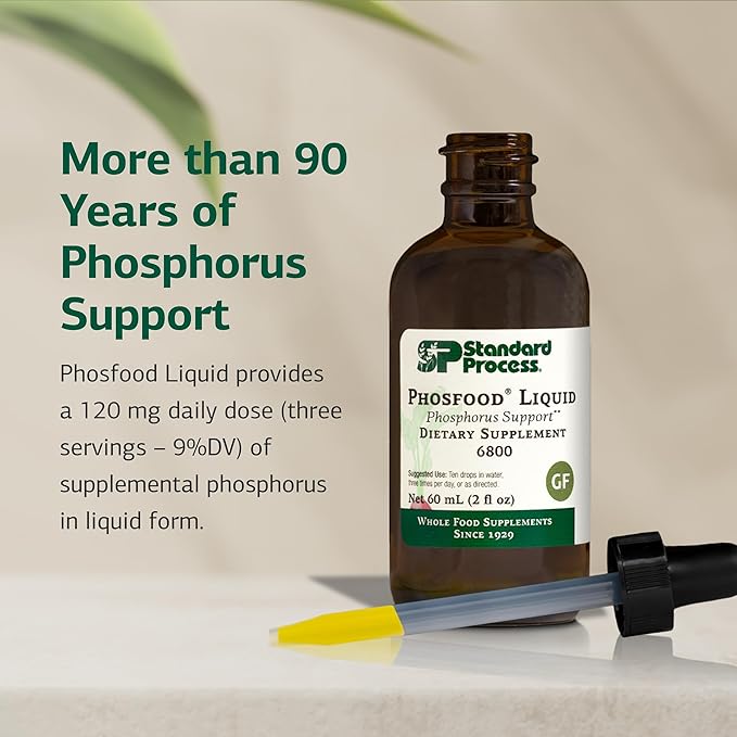 Standard Process Phosfood Liquid - Phosphorus Supplement for Nutritional Balance - Gluten-Free, Vegan & Non-Soy - 60 mL (2 fl oz)