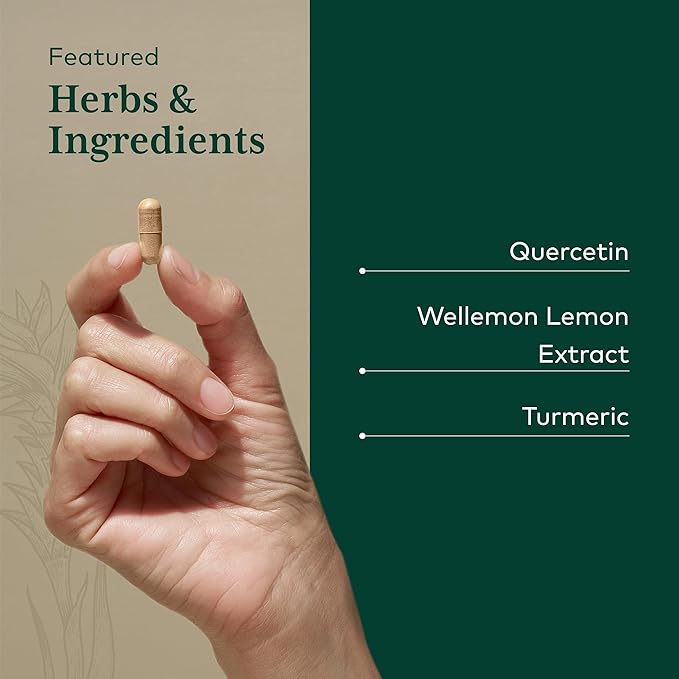GAIA HERBS PRO Quercetin Synergy 500 - Immune System Support Supplement* - Cell Health Supplement* with Quercetin, Bromelain & Turmeric - 100 Capsules (100 Servings)