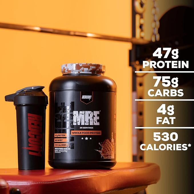 REDCON1 MRE Protein Powder, Peanut Butter Cookie - Meal Replacement Protein Blend Made with MCT Oil & Whole Foods - Protein with Natural Ingredients to Aid in Muscle Recovery (25 Servings)
