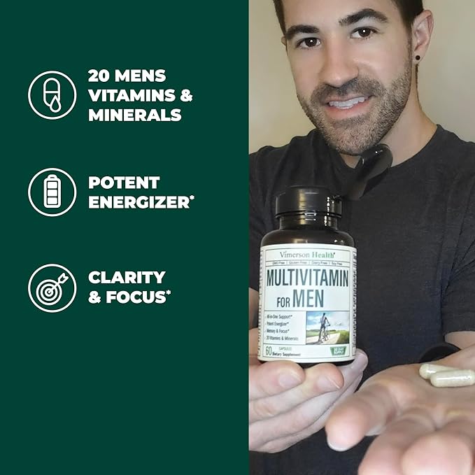 Multivitamin for Men – Methylated Mens Multivitamins & Multiminerals Capsules with Vitamin B12, A, D, C, Zinc, Magnesium & More for Complete Daily Support – High Potency Bioavailable Vitamins for Men